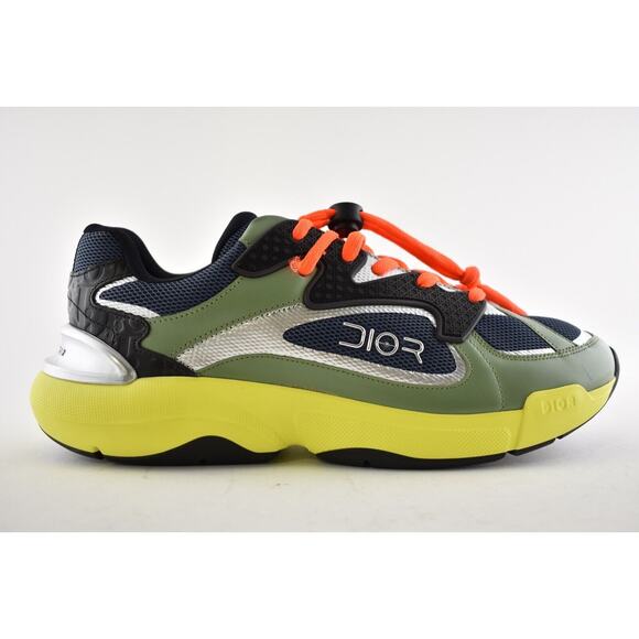 Dior Mens B24 Sorayama Black Yellow Green Low Top Lace Up Tie Flat Sneakers 41 8 - Picture 2 of 11